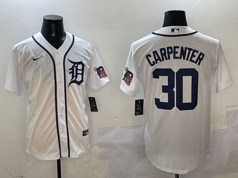 Men Detroit Tigers #30 Carpenter White Game 2025 Nike MLB Jersey style 3111